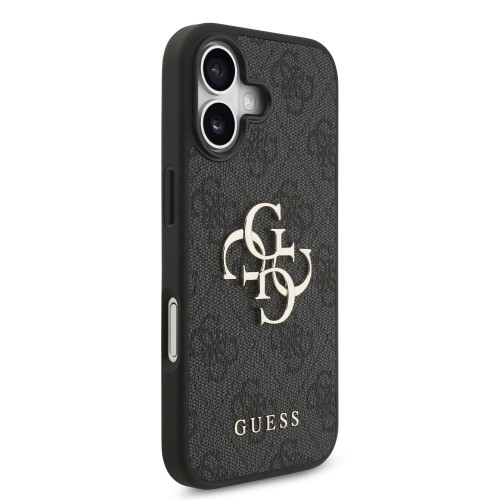 DĖKLAS GUESS PU 4G METAL LOGO APPLE IPHONE 17 PILKAS