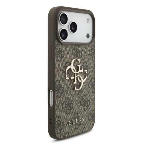 DĖKLAS GUESS PU 4G METAL LOGO APPLE IPHONE 17 PRO MAX RUDAS