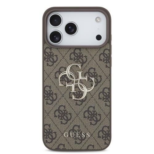 DĖKLAS GUESS PU 4G METAL LOGO APPLE IPHONE 17 PRO MAX RUDAS