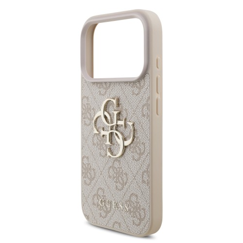 DĖKLAS GUESS PU 4G METAL LOGO APPLE IPHONE 17 PRO ROŽINIS