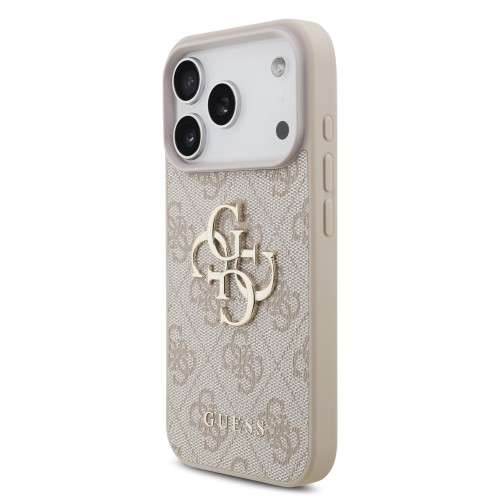DĖKLAS GUESS PU 4G METAL LOGO APPLE IPHONE 17 PRO ROŽINIS