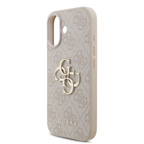 DĖKLAS GUESS PU 4G METAL LOGO APPLE IPHONE 17 ROŽINIS