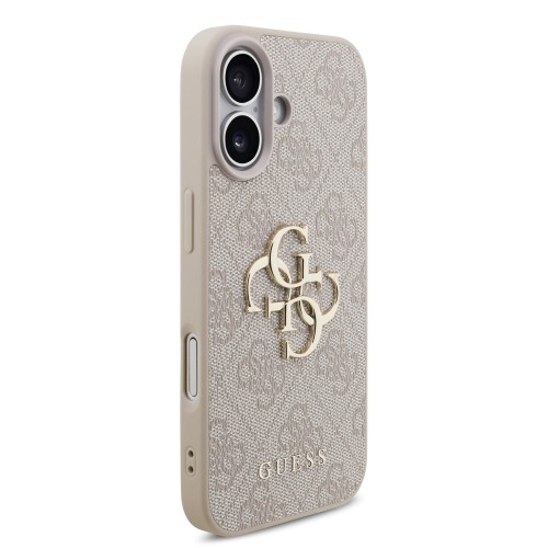 DĖKLAS GUESS PU 4G METAL LOGO APPLE IPHONE 17 ROŽINIS