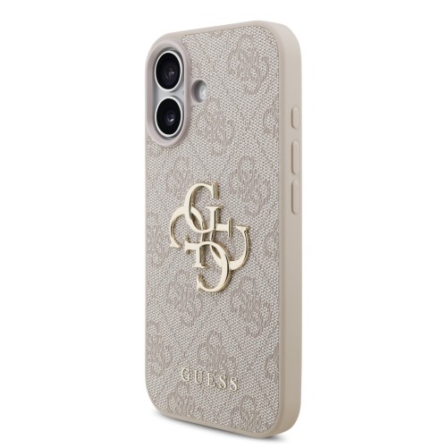 DĖKLAS GUESS PU 4G METAL LOGO APPLE IPHONE 17 ROŽINIS