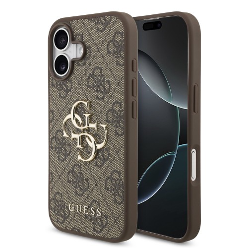 DĖKLAS GUESS PU 4G METAL LOGO APPLE IPHONE 17 RUDAS DĖKLAS GUESS PU 4G METAL LOGO APPLE IPHONE 17 RUDAS