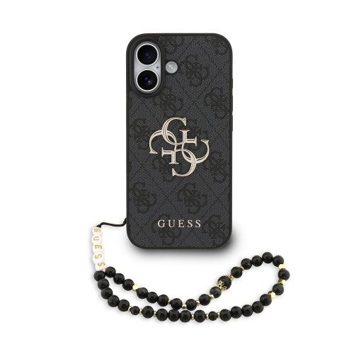 DĖKLAS GUESS PU 4G METAL LOGO STRAP APPLE IPHONE 17 JUODAS DĖKLAS GUESS PU 4G METAL LOGO STRAP APPLE IPHONE 17 JUODAS