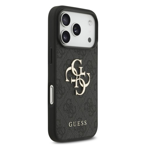 DĖKLAS GUESS PU 4G METAL LOGO STRAP APPLE IPHONE 17 PRO JUODAS
