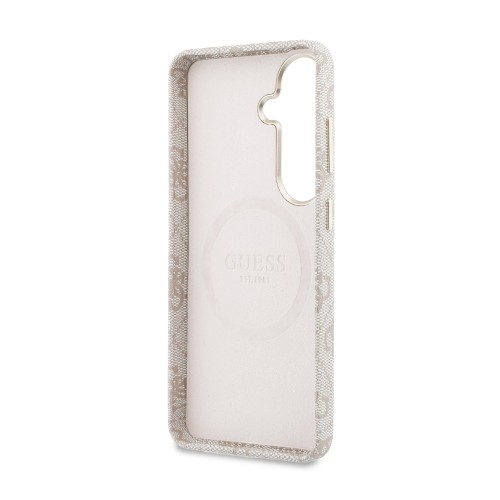 DĖKLAS GUESS PU 4G SCRIPT METAL LOGO MAGNETIC SAMSUNG S942 S26 ROŽINIS