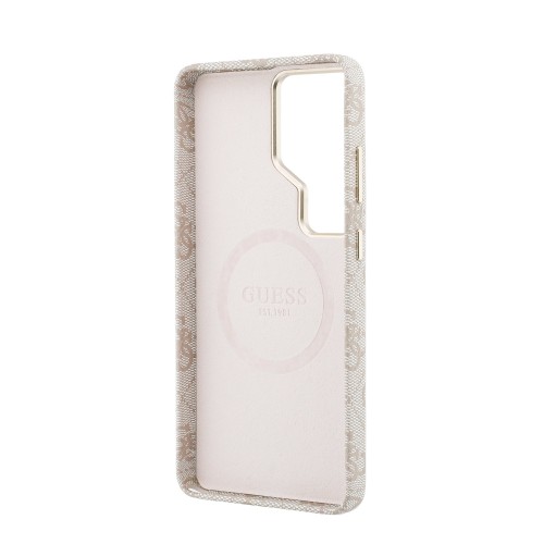 DĖKLAS GUESS PU 4G SCRIPT METAL LOGO MAGNETIC SAMSUNG S948 S26 ULTRA ROŽINIS