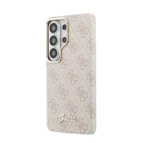 DĖKLAS GUESS PU 4G SCRIPT METAL LOGO MAGNETIC SAMSUNG S948 S26 ULTRA ROŽINIS