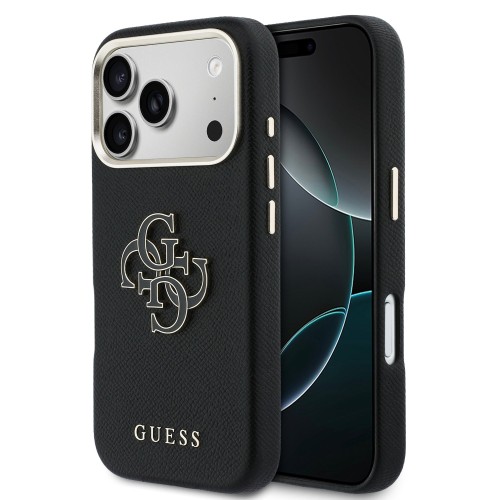 DĖKLAS GUESS PU GRAINED 4G RESIN METAL LOGO APPLE IPHONE 17 PRO MAX JUODAS DĖKLAS GUESS PU GRAINED 4G RESIN METAL LOGO APPLE IPHONE 17 PRO MAX JUODAS