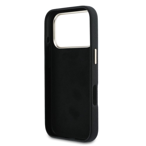 DĖKLAS GUESS PU GRAINED 4G RESIN METAL LOGO APPLE IPHONE 17 PRO MAX JUODAS