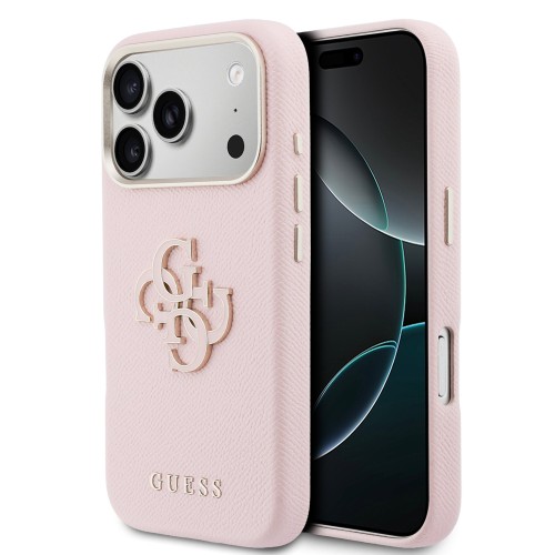 DĖKLAS GUESS PU GRAINED 4G RESIN METAL LOGO APPLE IPHONE 17 PRO MAX ROŽINIS DĖKLAS GUESS PU GRAINED 4G RESIN METAL LOGO APPLE IPHONE 17 PRO MAX ROŽINIS