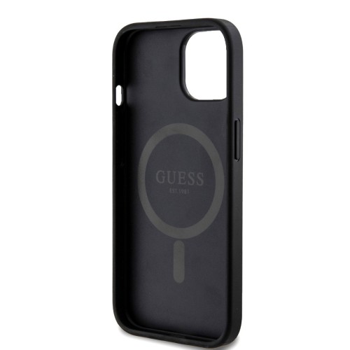DĖKLAS GUESS PU LEATHER 4G COLORED RING MAGSAFE APPLE IPHONE 15 JUODAS DĖKLAS GUESS PU LEATHER 4G COLORED RING MAGSAFE APPLE IPHONE 15 JUODAS