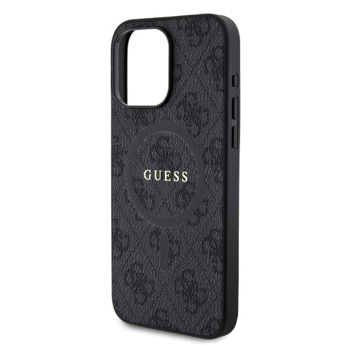 DĖKLAS GUESS PU LEATHER 4G COLORED RING MAGSAFE APPLE IPHONE 15 PRO JUODAS