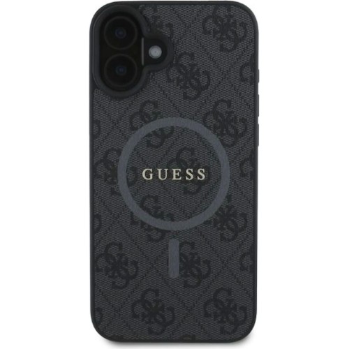 DĖKLAS GUESS PU LEATHER 4G COLORED RING MAGSAFE APPLE IPHONE 16 JUODAS
