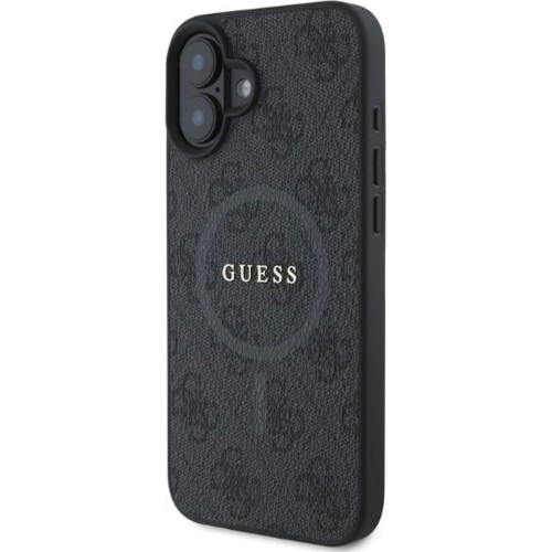 DĖKLAS GUESS PU LEATHER 4G COLORED RING MAGSAFE APPLE IPHONE 16 JUODAS
