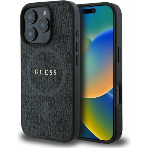 DĖKLAS GUESS PU LEATHER 4G COLORED RING MAGSAFE APPLE IPHONE 16 PRO JUODAS DĖKLAS GUESS PU LEATHER 4G COLORED RING MAGSAFE APPLE IPHONE 16 PRO JUODAS