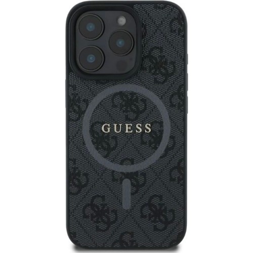 DĖKLAS GUESS PU LEATHER 4G COLORED RING MAGSAFE APPLE IPHONE 16 PRO JUODAS