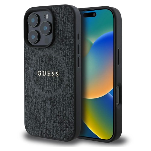DĖKLAS GUESS PU LEATHER 4G COLORED RING MAGSAFE APPLE IPHONE 16 PRO MAX JUODAS DĖKLAS GUESS PU LEATHER 4G COLORED RING MAGSAFE APPLE IPHONE 16 PRO MAX JUODAS