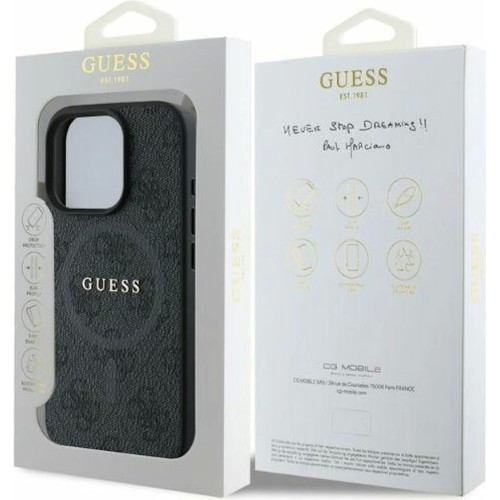 DĖKLAS GUESS PU LEATHER 4G COLORED RING MAGSAFE APPLE IPHONE 16 PRO MAX JUODAS DĖKLAS GUESS PU LEATHER 4G COLORED RING MAGSAFE APPLE IPHONE 16 PRO MAX JUODAS