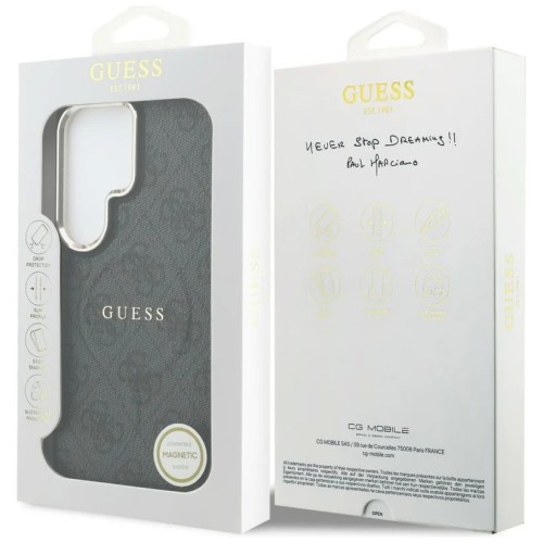 DĖKLAS GUESS PU LEATHER 4G GOLD FRAME MAGNETIC SAMSUNG S948 S26 ULTRA JUODAS
