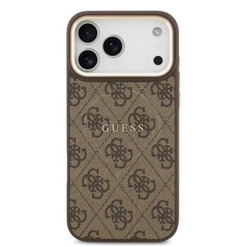 DĖKLAS GUESS PU LEATHER 4G GOLD FRAME MAGSAFE APPLE IPHONE 17 PRO MAX RUDAS