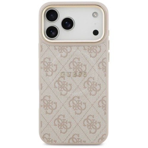 DĖKLAS GUESS PU LEATHER 4G GOLD FRAME MAGSAFE APPLE IPHONE 17 PRO ROŽINIS DĖKLAS GUESS PU LEATHER 4G GOLD FRAME MAGSAFE APPLE IPHONE 17 PRO ROŽINIS