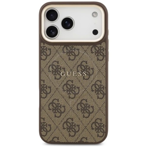 DĖKLAS GUESS PU LEATHER 4G GOLD FRAME MAGSAFE APPLE IPHONE 17 PRO RUDAS DĖKLAS GUESS PU LEATHER 4G GOLD FRAME MAGSAFE APPLE IPHONE 17 PRO RUDAS