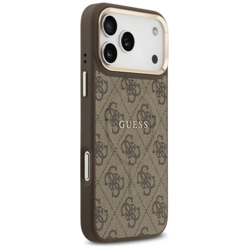 DĖKLAS GUESS PU LEATHER 4G GOLD FRAME MAGSAFE APPLE IPHONE 17 PRO RUDAS DĖKLAS GUESS PU LEATHER 4G GOLD FRAME MAGSAFE APPLE IPHONE 17 PRO RUDAS
