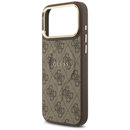 DĖKLAS GUESS PU LEATHER 4G GOLD FRAME MAGSAFE APPLE IPHONE 17 PRO RUDAS DĖKLAS GUESS PU LEATHER 4G GOLD FRAME MAGSAFE APPLE IPHONE 17 PRO RUDAS