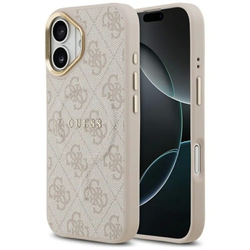 DĖKLAS GUESS PU LEATHER 4G GOLD FRAME MAGSAFE APPLE IPHONE 17 ROŽINIS DĖKLAS GUESS PU LEATHER 4G GOLD FRAME MAGSAFE APPLE IPHONE 17 ROŽINIS