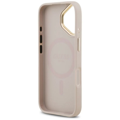 DĖKLAS GUESS PU LEATHER 4G GOLD FRAME MAGSAFE APPLE IPHONE 17 ROŽINIS DĖKLAS GUESS PU LEATHER 4G GOLD FRAME MAGSAFE APPLE IPHONE 17 ROŽINIS