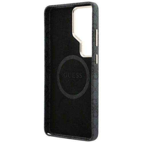 DĖKLAS GUESS PU LEATHER 4G STRASS LOGO GOLD FRAME MAGNETIC SAMSUNG S948 S26 ULTRA JUODAS