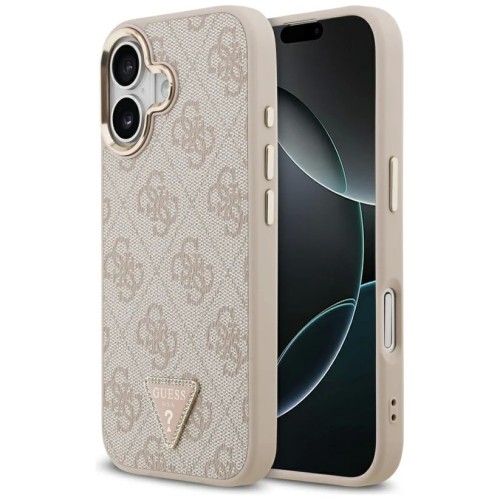 DĖKLAS GUESS PU LEATHER 4G STRASS TRIANGLE LOGO GOLD FRAME MAGSAFE APPLE IPHONE 17 ROŽINIS DĖKLAS GUESS PU LEATHER 4G STRASS TRIANGLE LOGO GOLD FRAME MAGSAFE APPLE IPHONE 17 ROŽINIS