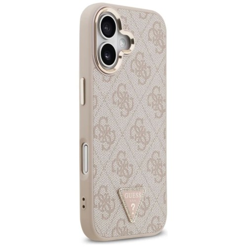 DĖKLAS GUESS PU LEATHER 4G STRASS TRIANGLE LOGO GOLD FRAME MAGSAFE APPLE IPHONE 17 ROŽINIS DĖKLAS GUESS PU LEATHER 4G STRASS TRIANGLE LOGO GOLD FRAME MAGSAFE APPLE IPHONE 17 ROŽINIS
