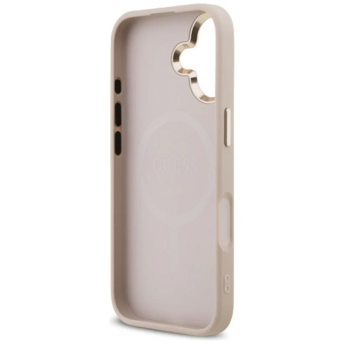 DĖKLAS GUESS PU LEATHER 4G STRASS TRIANGLE LOGO GOLD FRAME MAGSAFE APPLE IPHONE 17 ROŽINIS DĖKLAS GUESS PU LEATHER 4G STRASS TRIANGLE LOGO GOLD FRAME MAGSAFE APPLE IPHONE 17 ROŽINIS