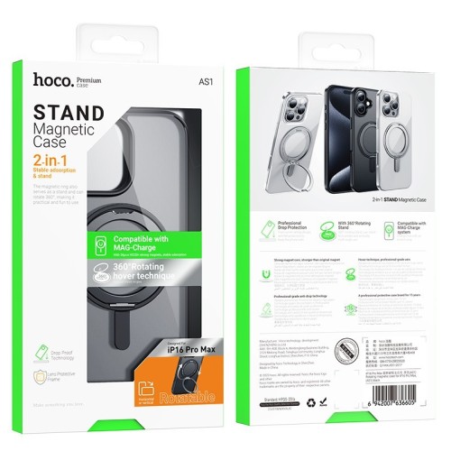 DĖKLAS HOCO MAGNETIC STAND 2IN1 APPLE IPHONE 16 PRO MAX JUODAS DĖKLAS HOCO MAGNETIC STAND 2IN1 APPLE IPHONE 16 PRO MAX JUODAS