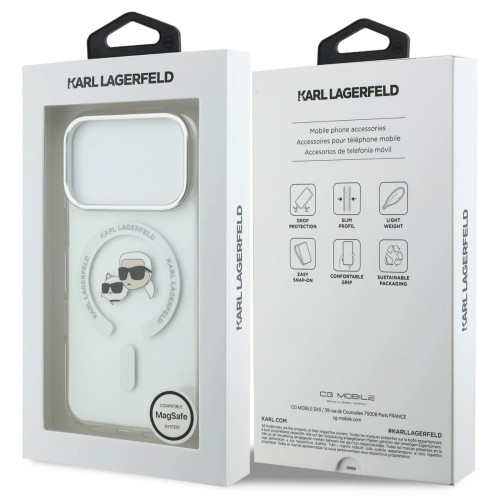 DĖKLAS KARL LAGERFELD IML K&CH HEADS METAL FRAME MAGSAFE APPLE IPHONE 17 PRO MAX DĖKLAS KARL LAGERFELD IML K&CH HEADS METAL FRAME MAGSAFE APPLE IPHONE 17 PRO MAX
