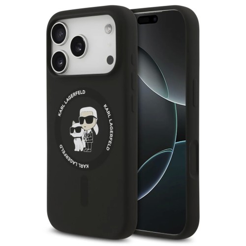 DĖKLAS KARL LAGERFELD LIQUID SILICONE KARL AND CHOUPETTE MAGSAFE APPLE IPHONE 17 PRO JUODAS DĖKLAS KARL LAGERFELD LIQUID SILICONE KARL AND CHOUPETTE MAGSAFE APPLE IPHONE 17 PRO JUODAS