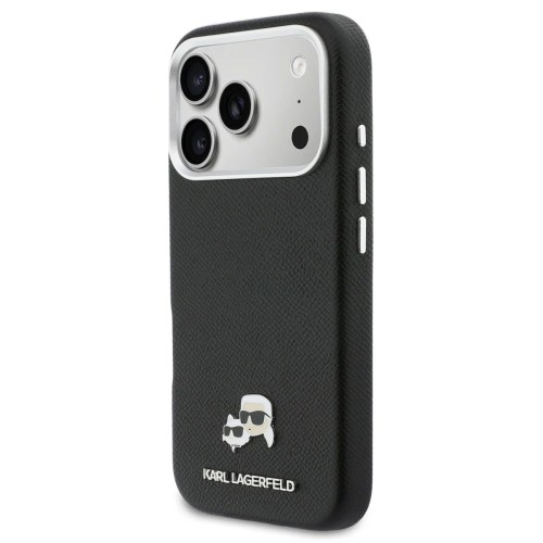 DĖKLAS KARL LAGERFELD PU KARL AND CHOUPETTE HEADS PINS MAGSAFE APPLE IPHONE 17 PRO JUODAS