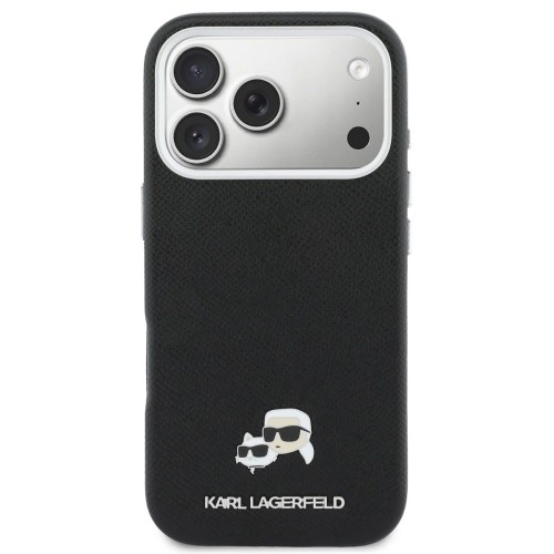 DĖKLAS KARL LAGERFELD PU KARL AND CHOUPETTE HEADS PINS MAGSAFE APPLE IPHONE 17 PRO JUODAS