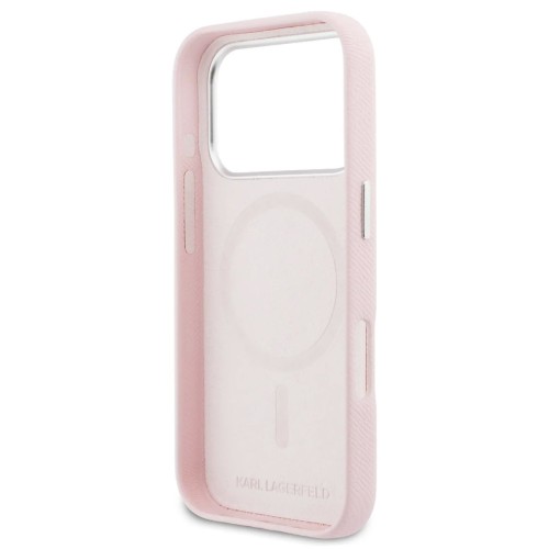 DĖKLAS KARL LAGERFELD PU KARL AND CHOUPETTE HEADS PINS MAGSAFE APPLE IPHONE 17 PRO ROŽINIS