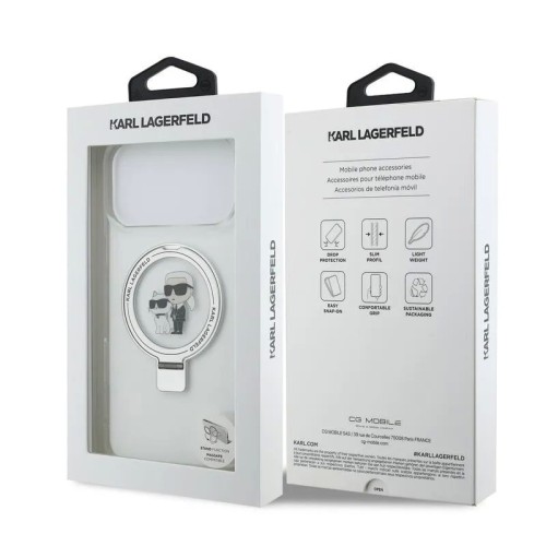 DĖKLAS KARL LAGERFELD RINGSTAND KARL AND CHOUPETTE MAGSAFE APPLE IPHONE 17 PRO MAX