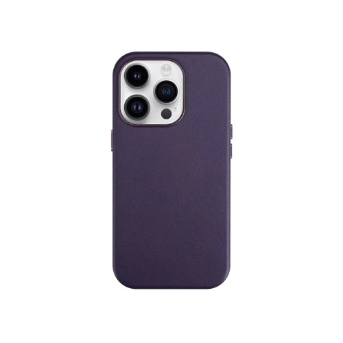 DĖKLAS MAG LEATHER CASE APPLE IPHONE 14 TAMSIAI VIOLETINIS