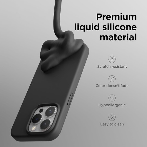 DĖKLAS MAG SILICONE CASE APPLE IPHONE 15 PRO MAX TAMSIAI VIOLETINIS