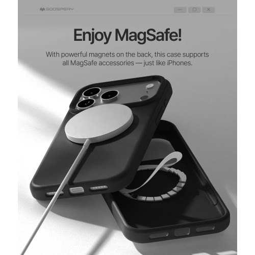 DĖKLAS MERCURY PURE MAGSAFE SILICON CASE APPLE IPHONE 17 PRO MAX JUODAS DĖKLAS MERCURY PURE MAGSAFE SILICON CASE APPLE IPHONE 17 PRO MAX JUODAS