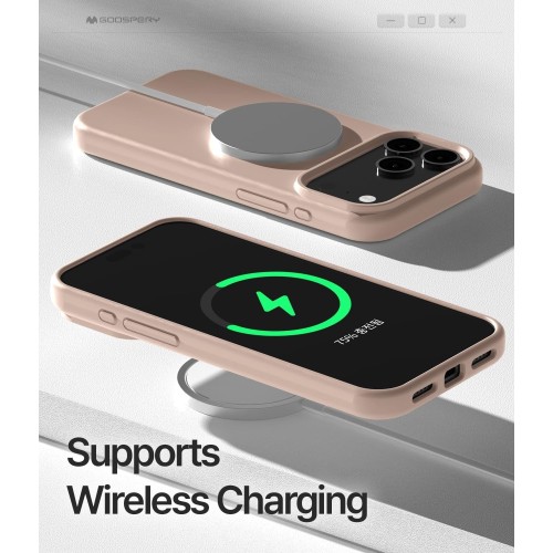DĖKLAS MERCURY PURE MAGSAFE SILICON CASE APPLE IPHONE 17 PRO ROŽINIO SMĖLIO DĖKLAS MERCURY PURE MAGSAFE SILICON CASE APPLE IPHONE 17 PRO ROŽINIO SMĖLIO