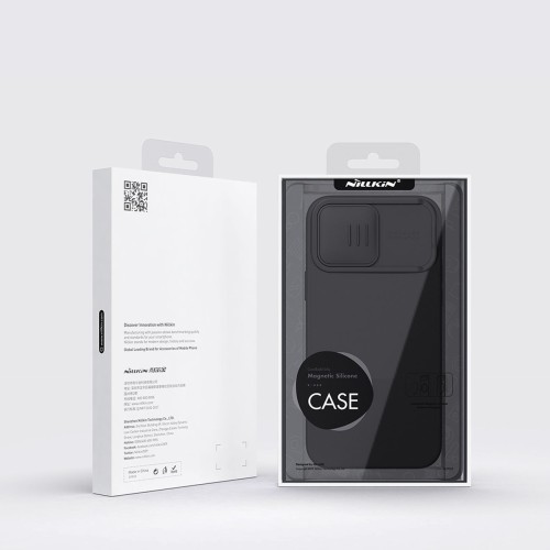DĖKLAS NILLKIN CAMSHIELD SILKY SILICONE APPLE IPHONE 15 PRO JUODAS