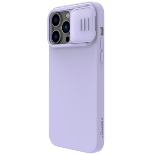 DĖKLAS NILLKIN CAMSHIELD SILKY SILICONE APPLE IPHONE 15 PRO MAX ŠVIESIAI VIOLETINIS